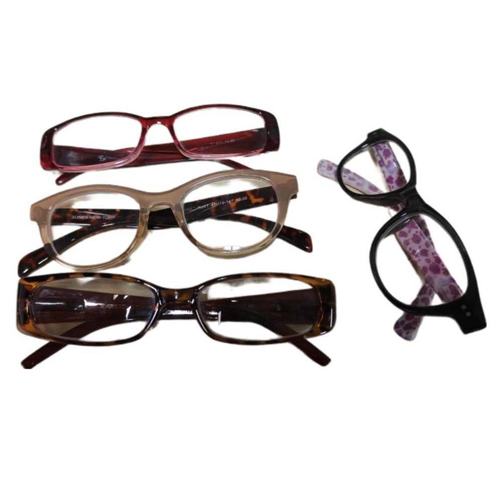 4 Pairs Reading Glasses +2.50, +2.00